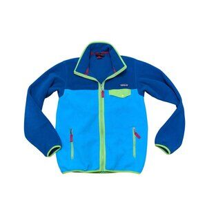 Synchilla Snap T Fleece Full Zip Women's Lime Green Teal Blue Jacket Retro